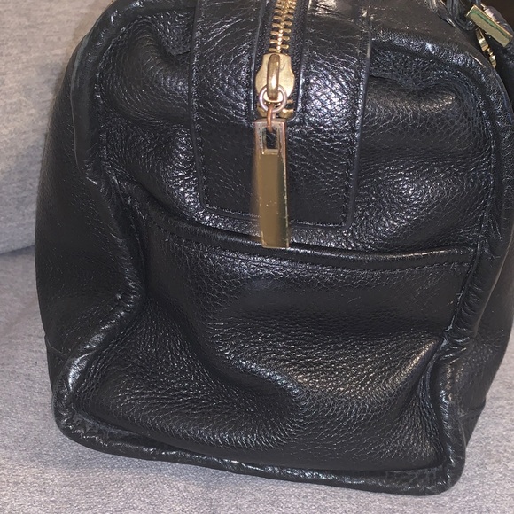 Tory Burch Black Pebbled Leather Satchel with Gold-Tone Logo Purse 👛 - Picture 12 of 17